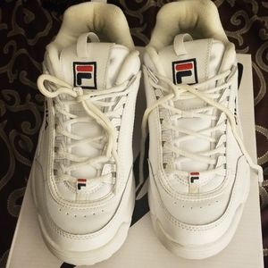 Women's White Fila Disruptor II